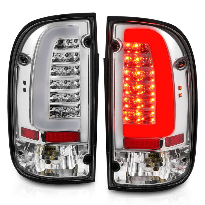 Anzo LED Tail Lights Chrome Clear For Tacoma (1995-2000)