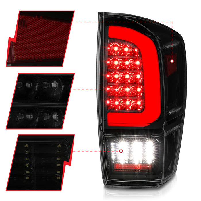 Anzo Full LED C Bar Tail Lights For Tacoma (2016-2023)