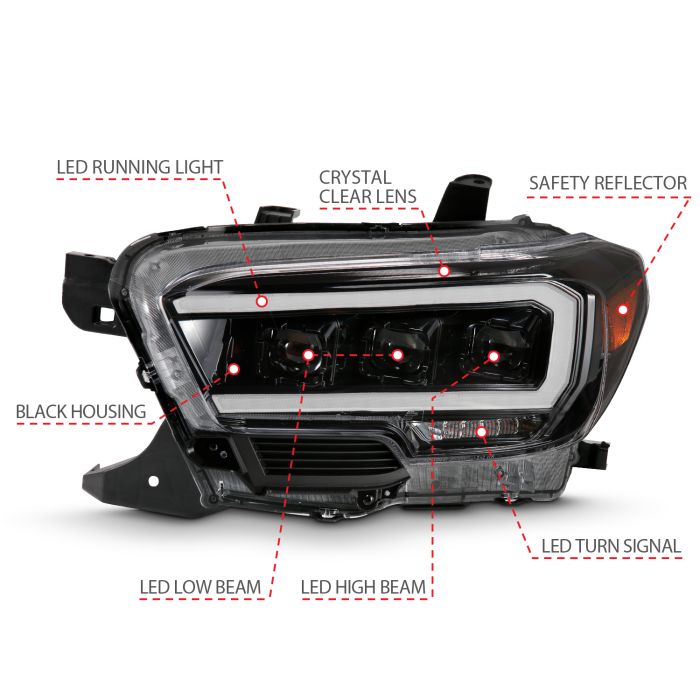 Anzo Full LED Projector Headlights For Tacoma (2016-2023)